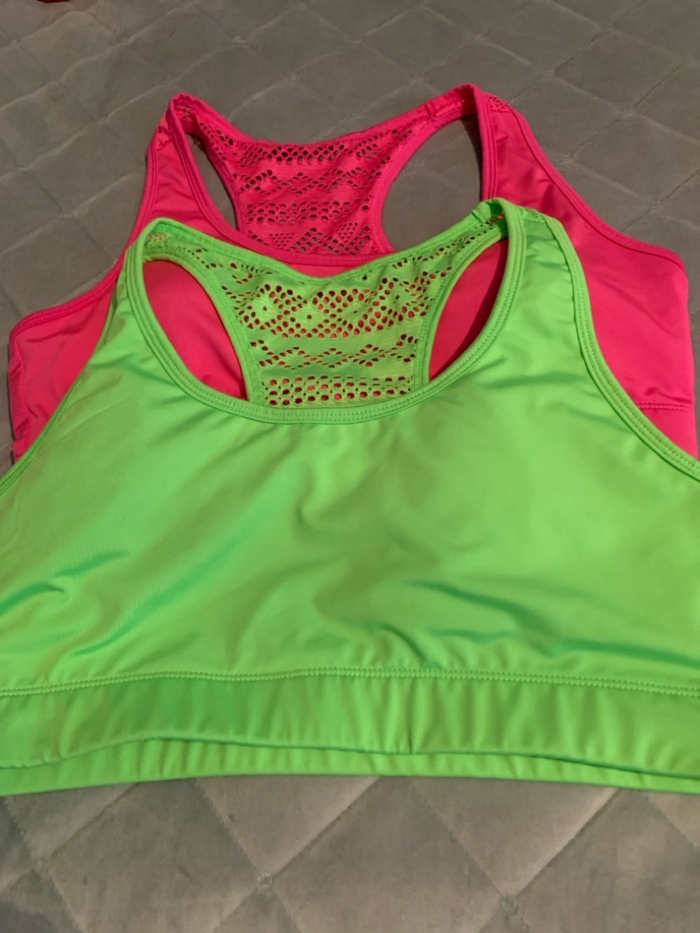 Zyia active Neon Green & Hot Pink Racerback Sports Bras - Women Intimates